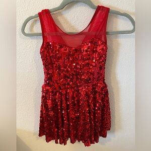 WEISSMAN Red Sequin Dress. Girls Size M/C